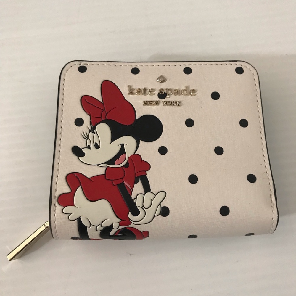 DISNEY X KATE SPADE NEW YORK MINNIE MOUSE ZIP AROUND WALLET